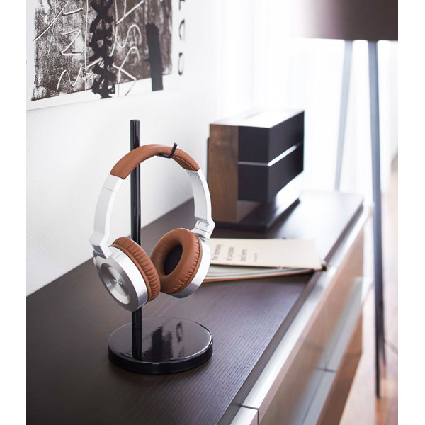 Yamazaki Home Office Desk Headphone Stand Headset Holder Round Base Round Steel